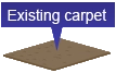 simple illustration of existing carpet